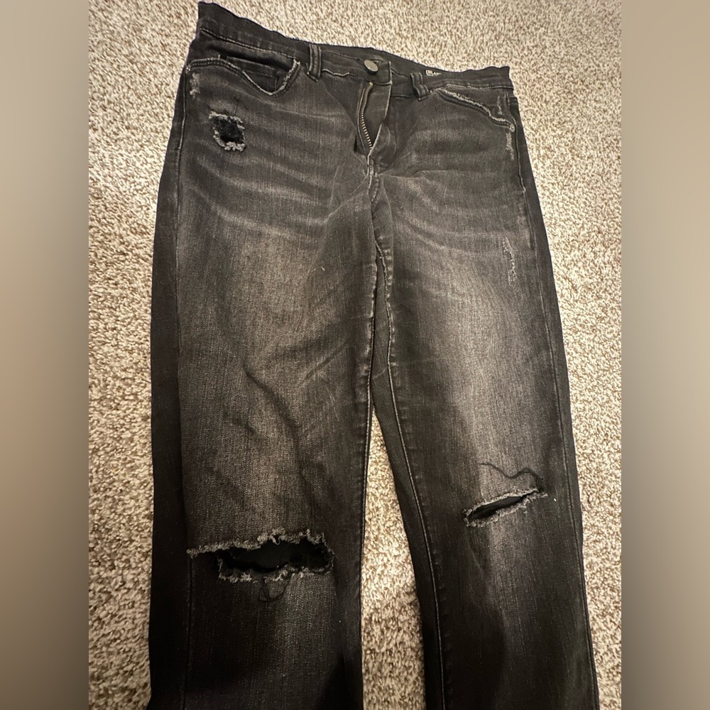 Blank NYC Charcoal Distressed Skinny Jeans